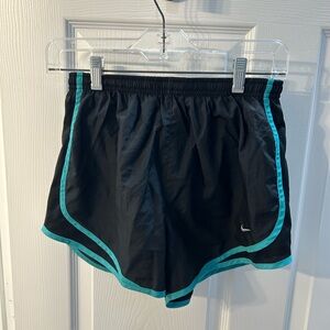 Women's Nike Black and Blue Athletic Shorts